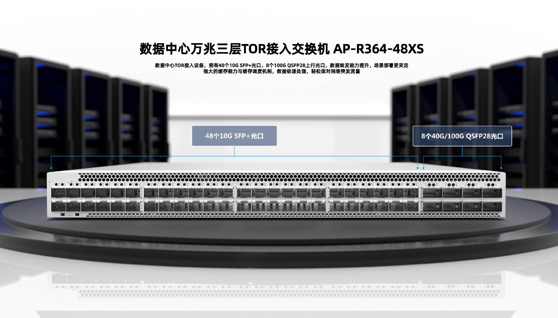 三层数据中心100G上行AP-R364-48XS型号